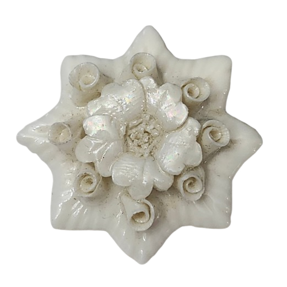 Rare Vtg 1990s Belleek Ireland Porcelain Flower Pin Brooch